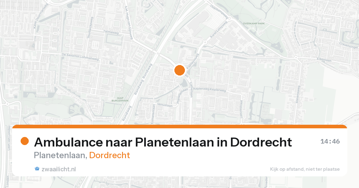 Ambulance naar Planetenlaan in Dordrecht — 17 aug 2026