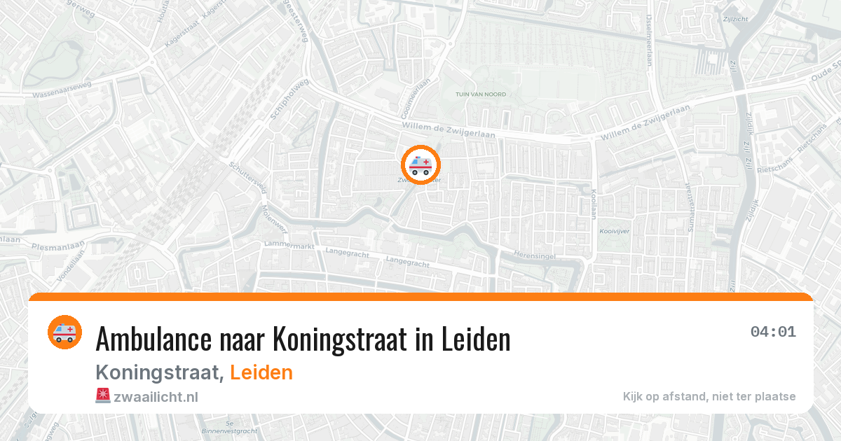 Ambulance naar Koningstraat in Leiden — 10 aug 2026