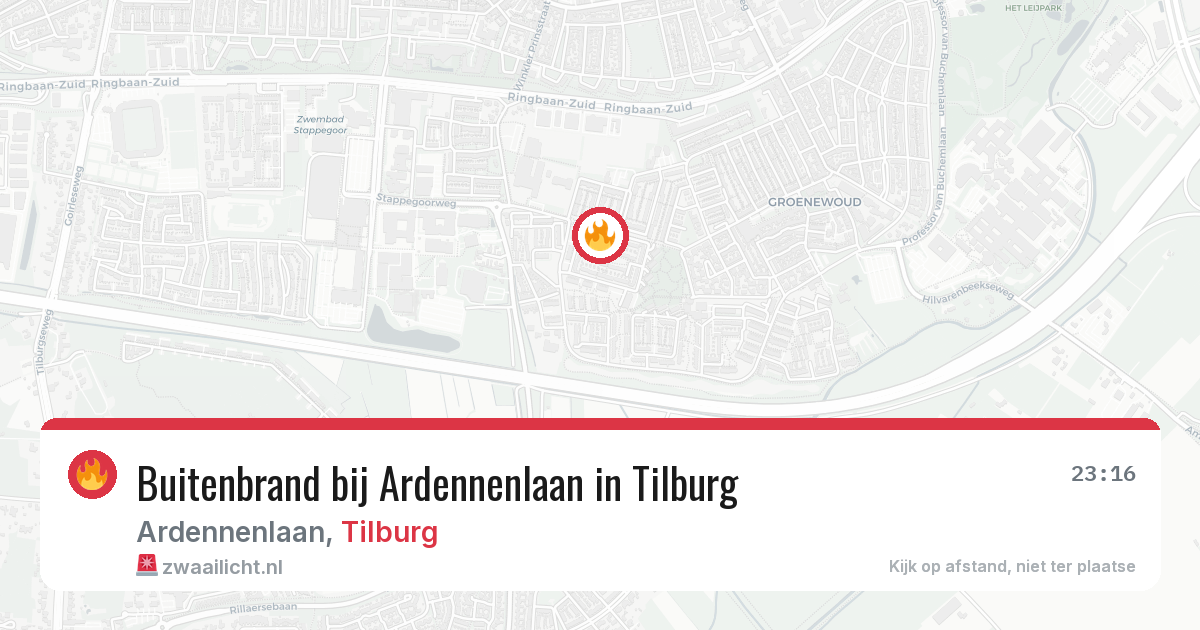 Buitenbrand bij Ardennenlaan in Tilburg — 27 jun 2026