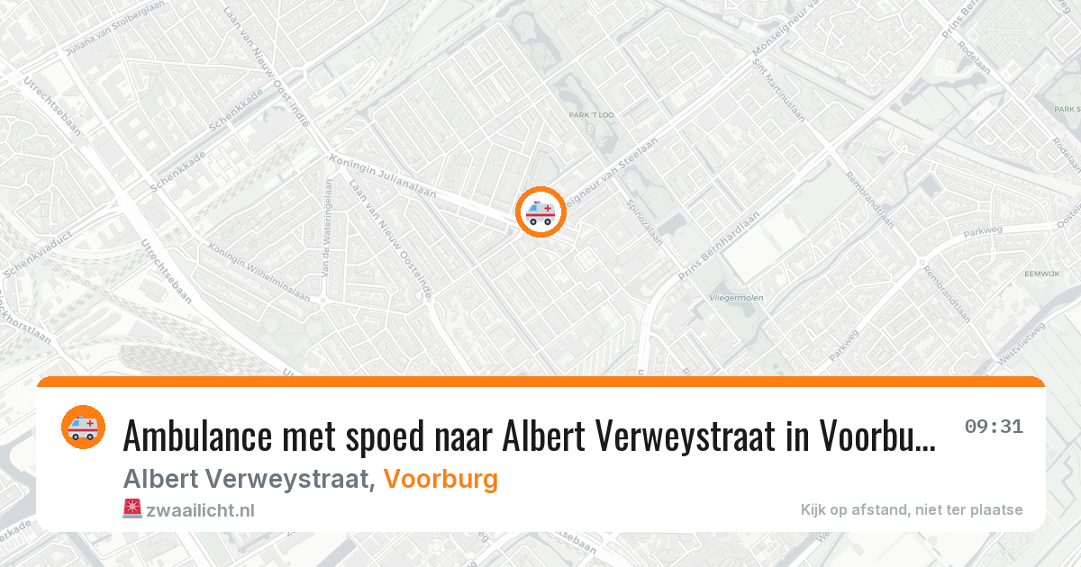 Ambulance met spoed naar Albert Verweystraat in Voorburg — 13 aug 2026