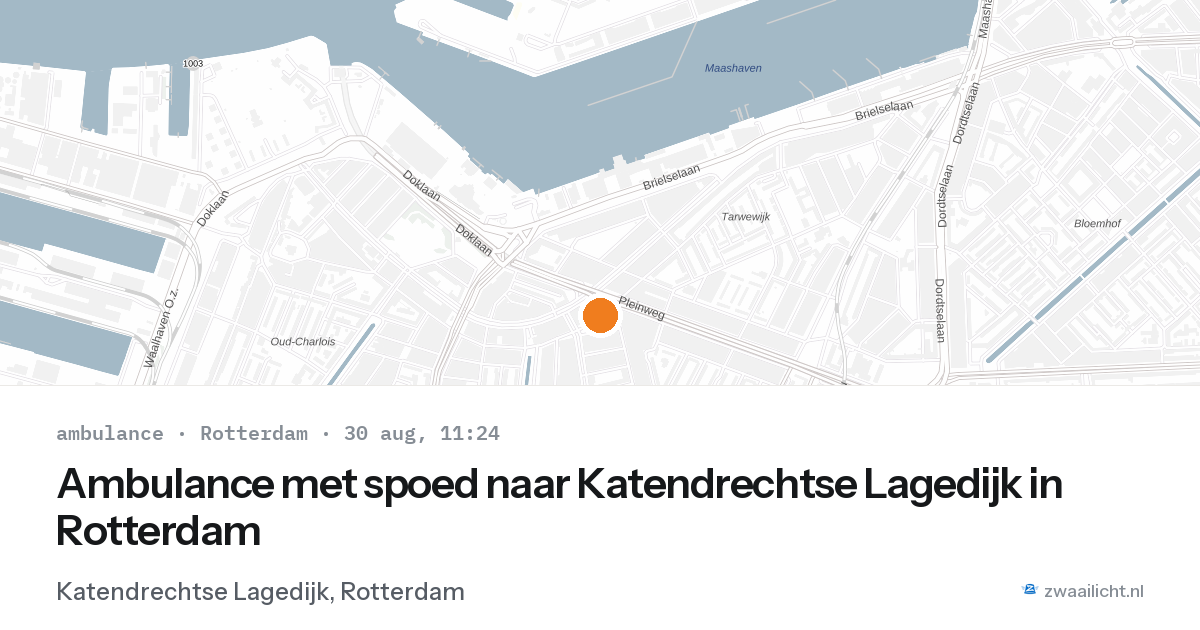 Ambulance met spoed naar Katendrechtse Lagedijk in Rotterdam — 30 aug 2026