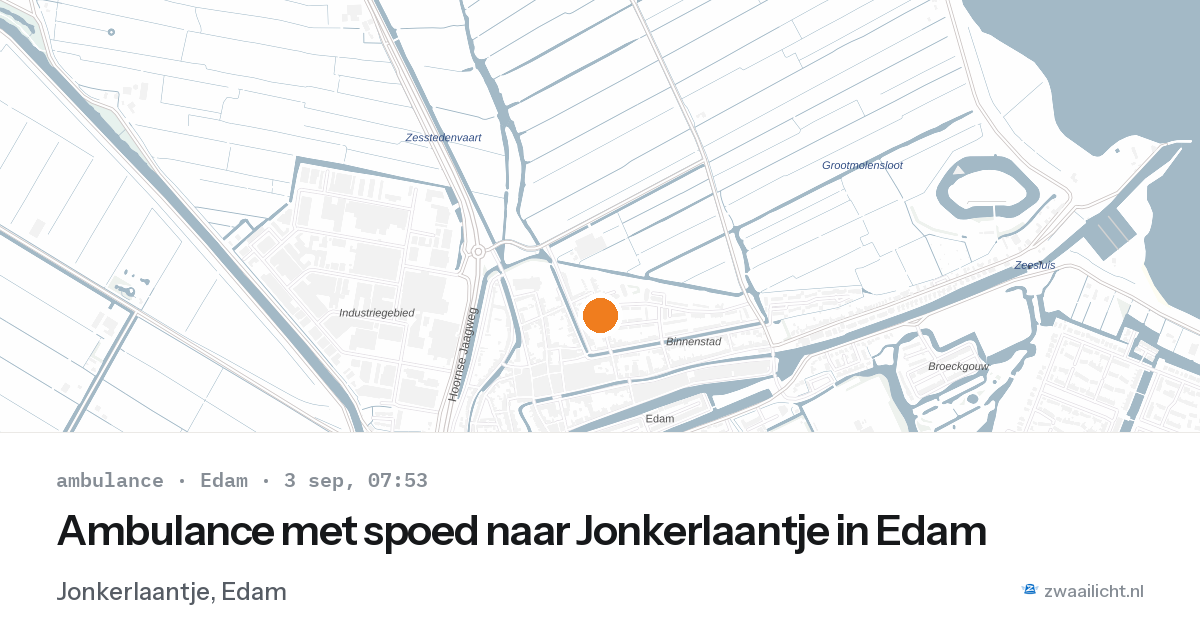 Ambulance met spoed naar Jonkerlaantje in Edam — 3 sep 2026