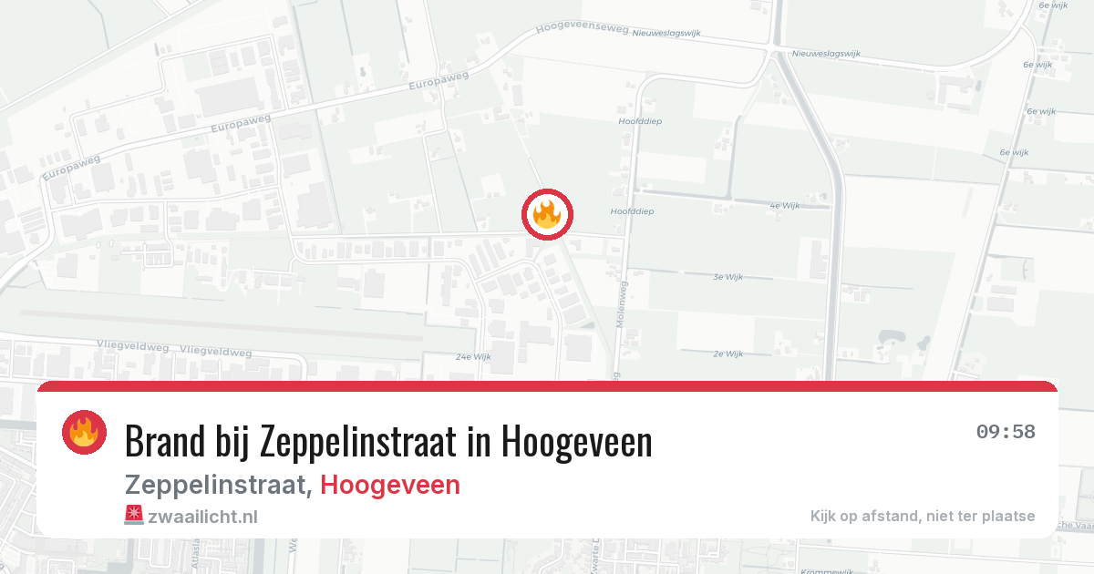 Brand bij Zeppelinstraat in Hoogeveen — 20 jun 2026