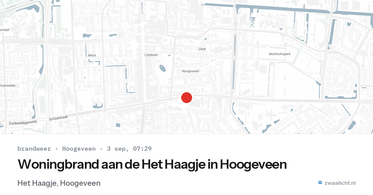 Woningbrand aan de Het Haagje in Hoogeveen — 3 sep 2026