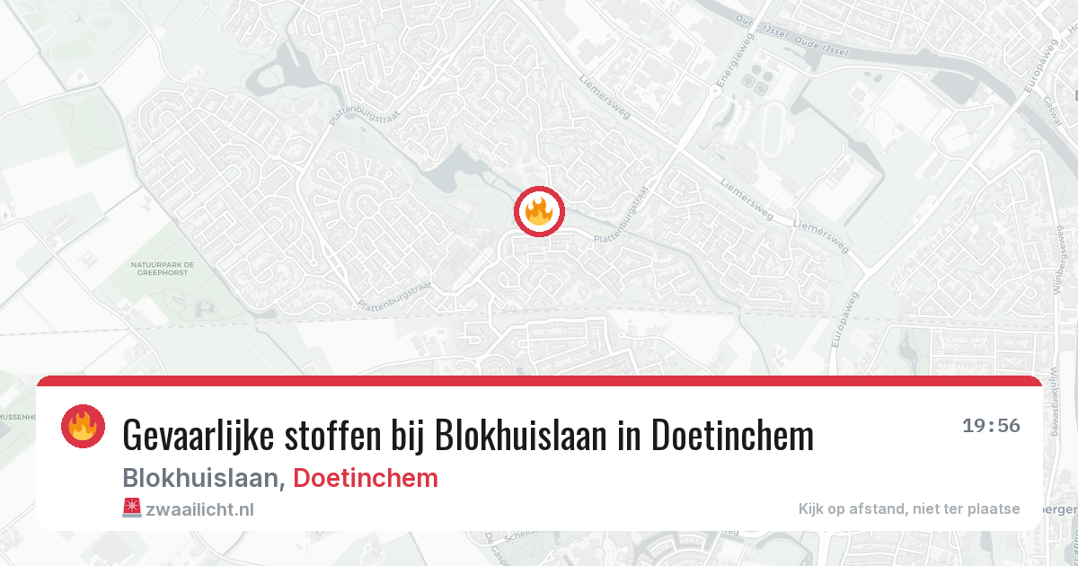 Gevaarlijke stoffen bij Blokhuislaan in Doetinchem — 13 aug 2026