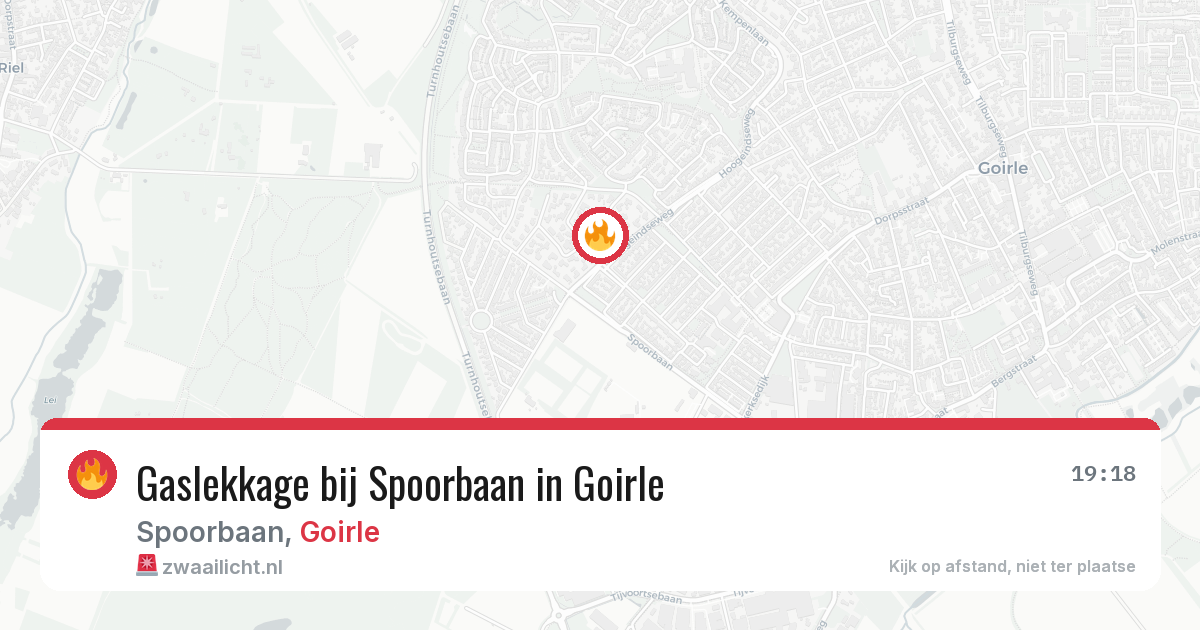 Gaslekkage bij Spoorbaan in Goirle — 10 aug 2026