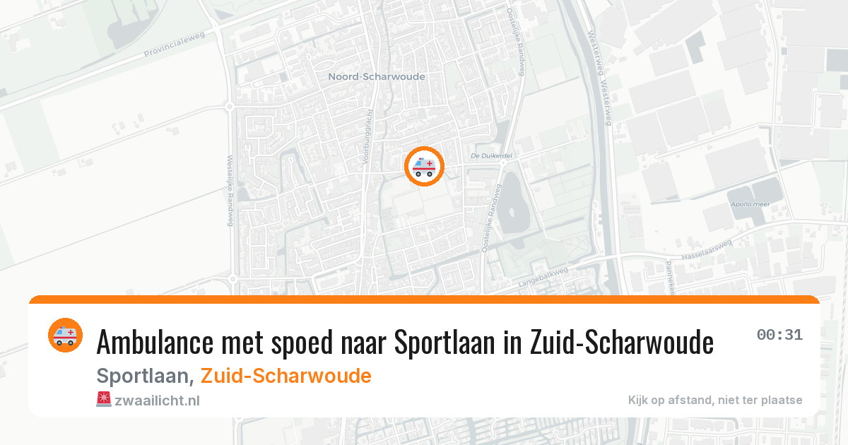 Ambulance met spoed naar Sportlaan in Zuid-Scharwoude — 14 jun 2026