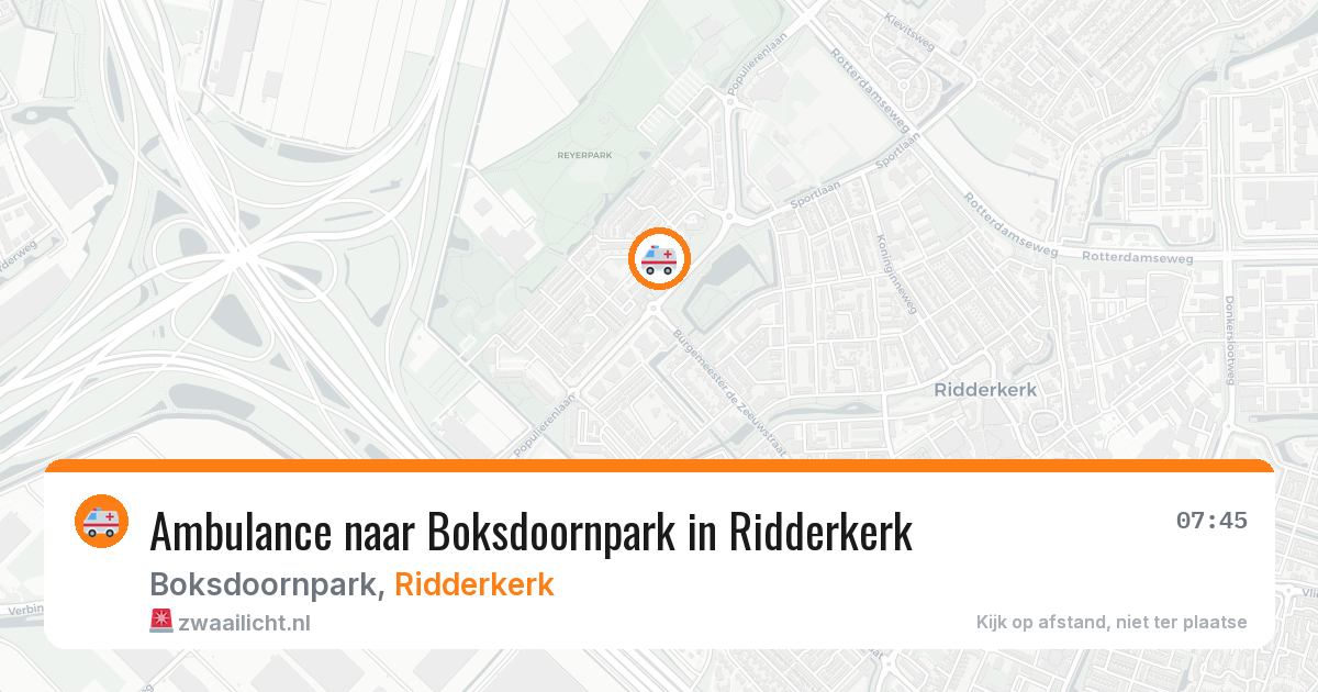 Ambulance naar Boksdoornpark in Ridderkerk — 28 jun 2026