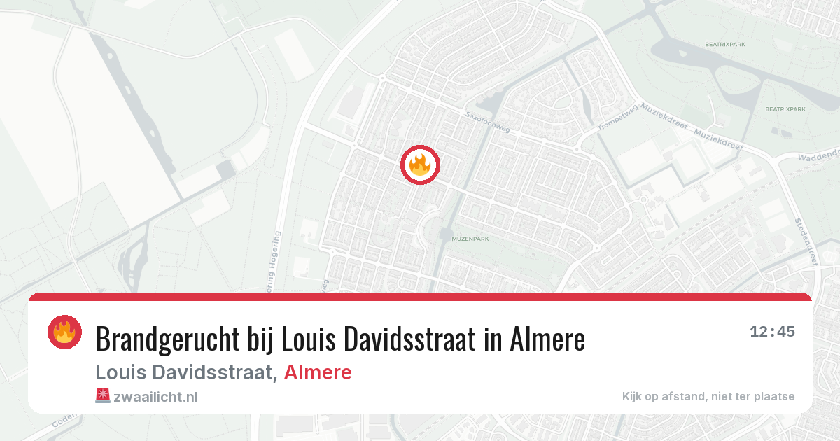 Brandgerucht bij Louis Davidsstraat in Almere — 18 mei 2026