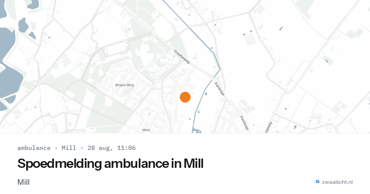 Spoedmelding ambulance in Mill — 28 aug 2026