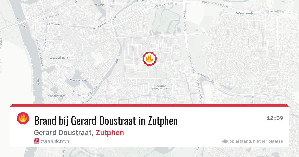 Brand bij Gerard Doustraat in Zutphen — 12 aug 2026