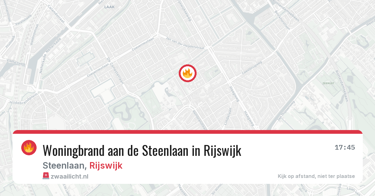 Woningbrand aan de Steenlaan in Rijswijk — 1 aug 2026