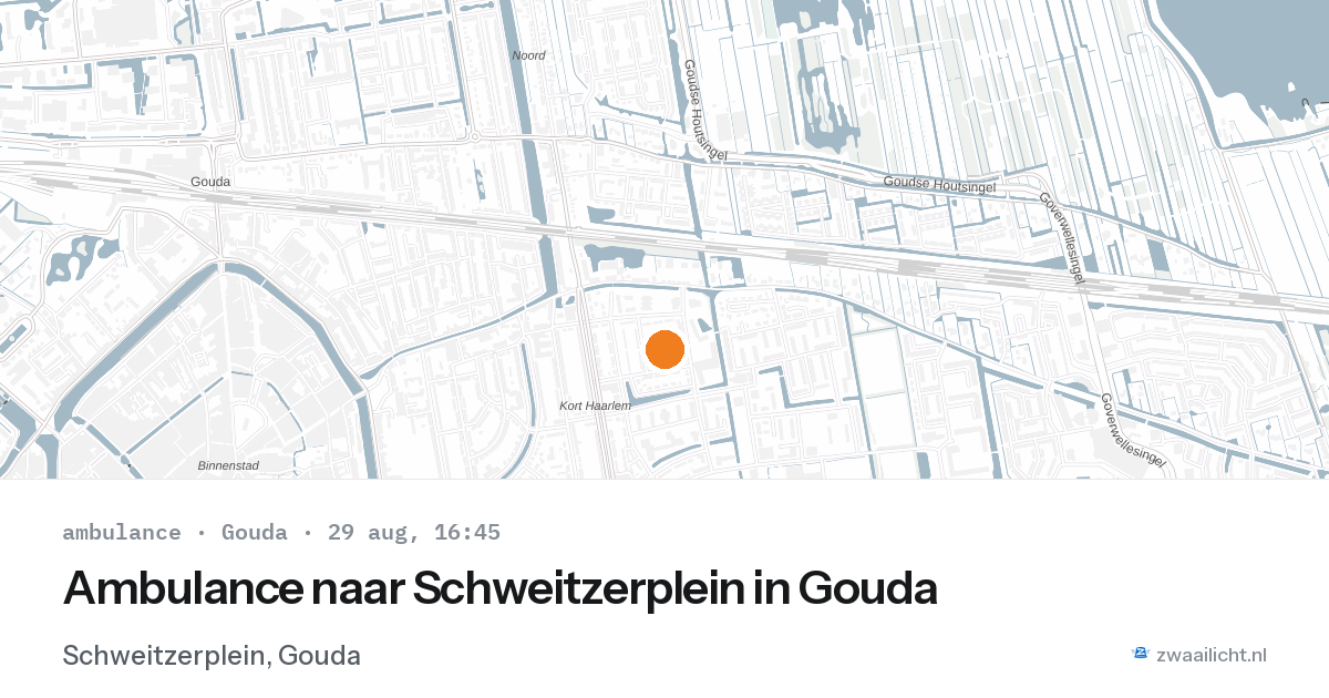 Ambulance naar Schweitzerplein in Gouda — 29 aug 2026