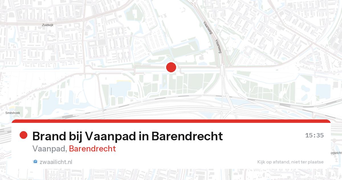 Brand bij Vaanpad in Barendrecht — 27 aug 2026