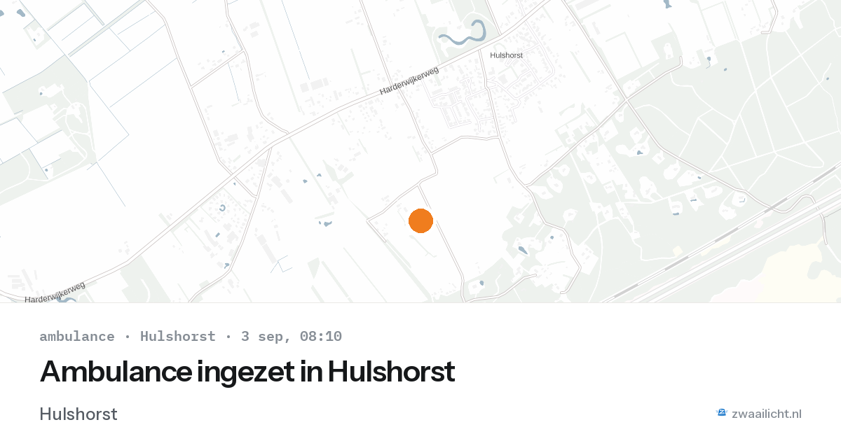 Ambulance ingezet in Hulshorst — 3 sep 2026