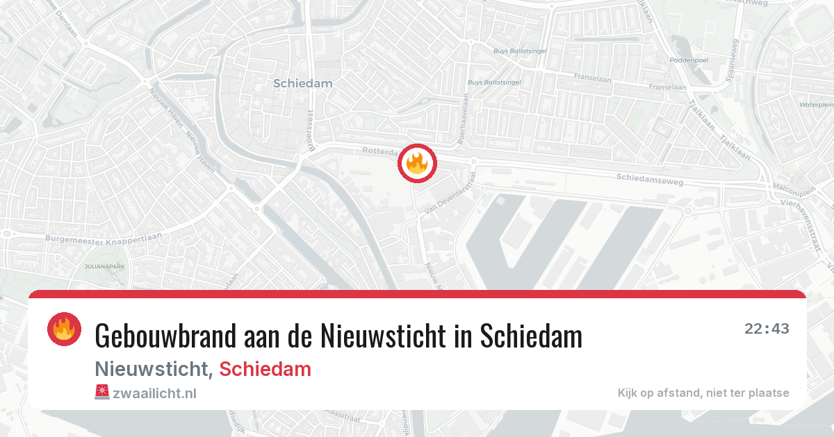 Gebouwbrand aan de Nieuwsticht in Schiedam — 30 mrt 2026