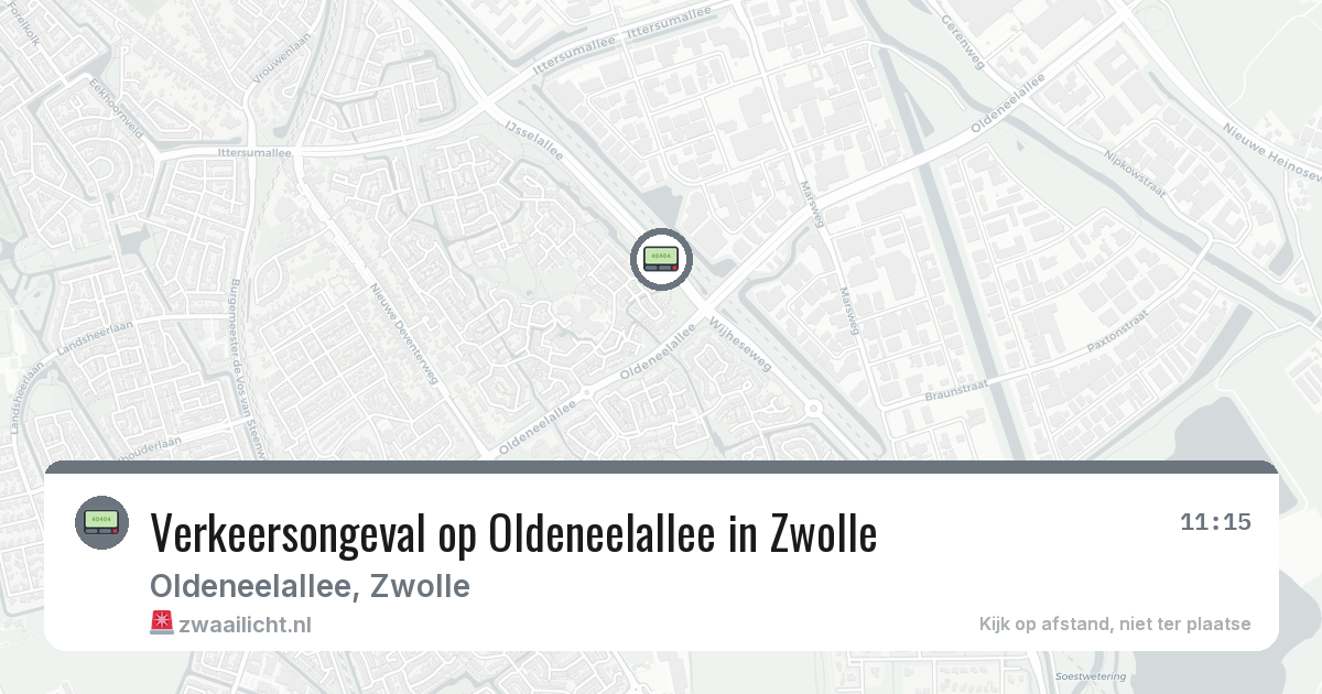 Verkeersongeval op Oldeneelallee in Zwolle — 8 aug 2026