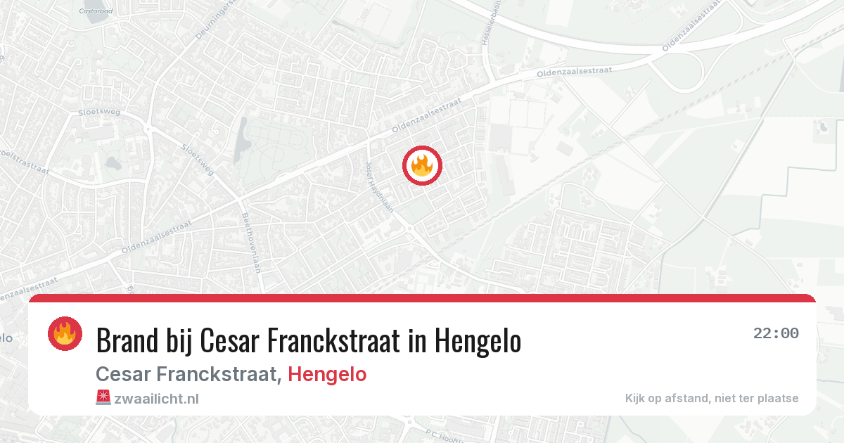 Brand bij Cesar Franckstraat in Hengelo — 29 jun 2026