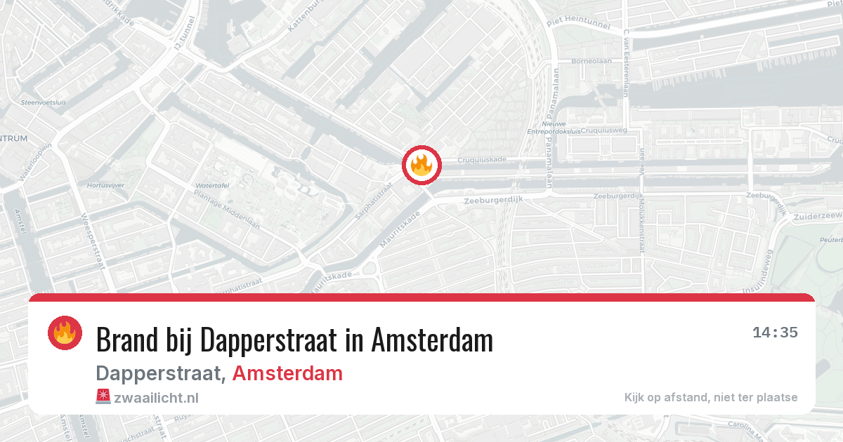 Brand bij Dapperstraat in Amsterdam — 6 aug 2026