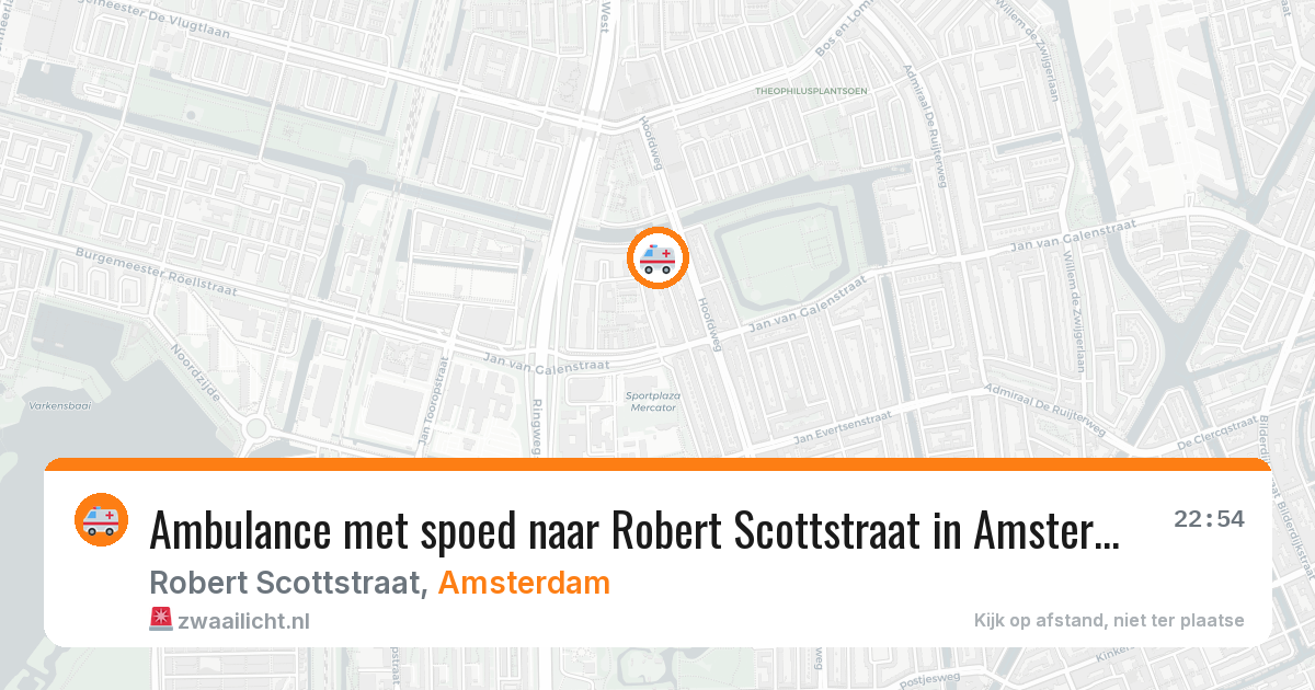 Ambulance met spoed naar Robert Scottstraat in Amsterdam — 19 mei 2026