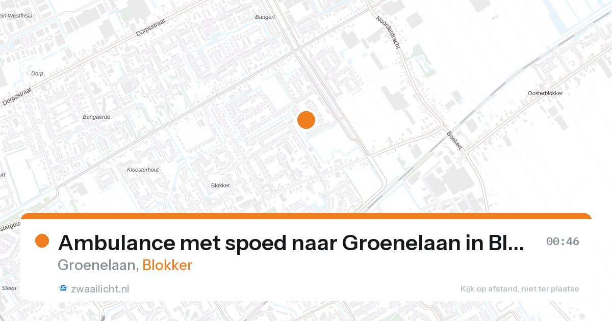 Ambulance met spoed naar Groenelaan in Blokker — 24 aug 2026