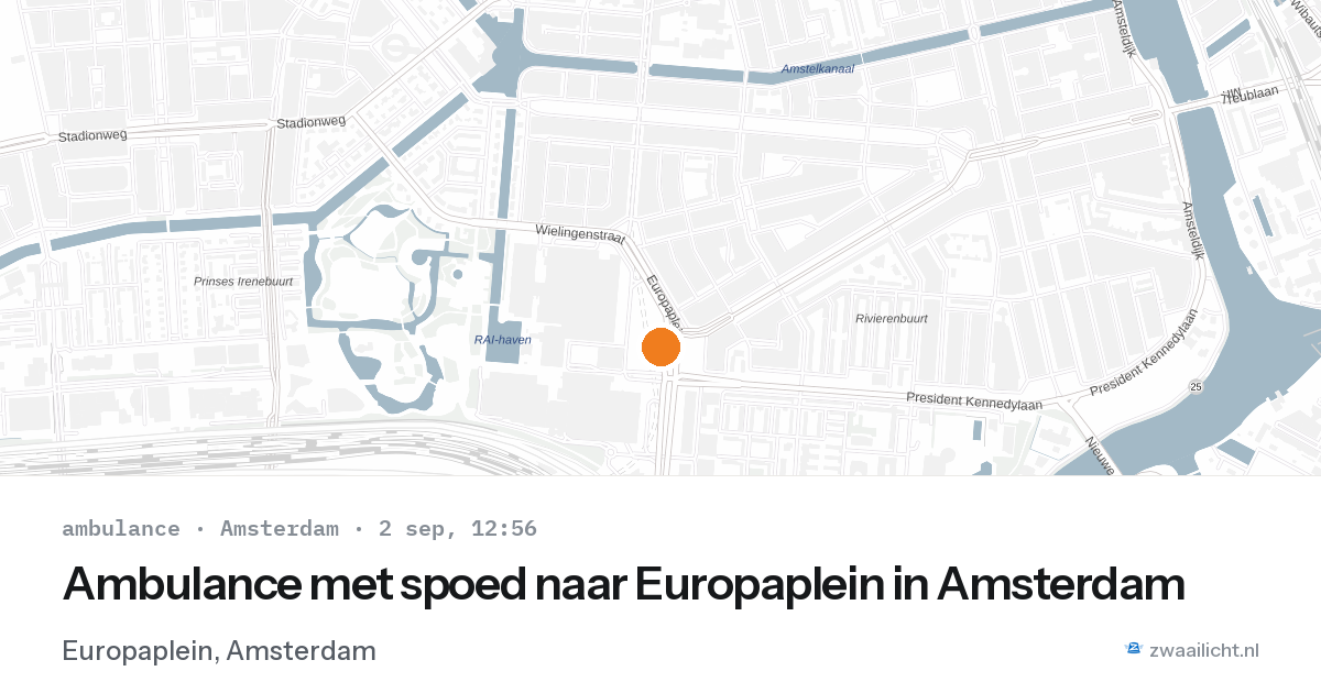 Ambulance met spoed naar Europaplein in Amsterdam — 2 sep 2026