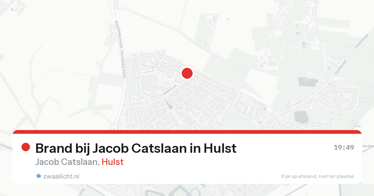 Brand bij Jacob Catslaan in Hulst — 16 aug 2026