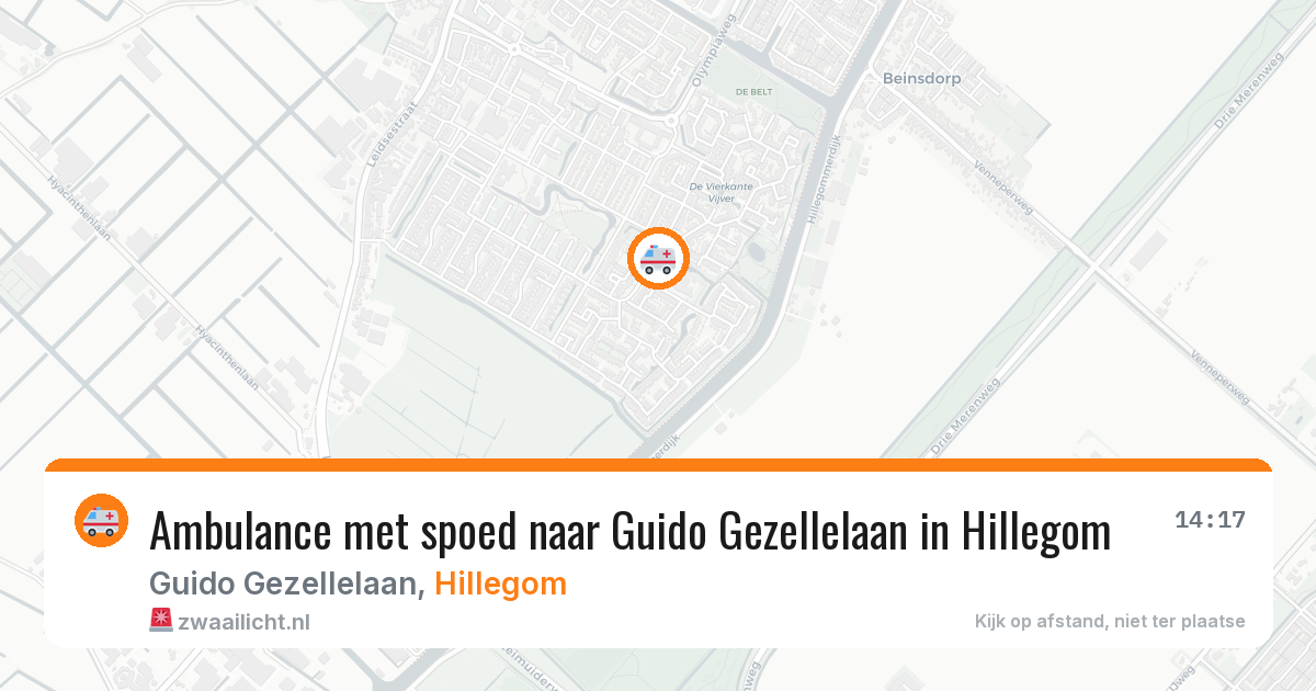 Ambulance met spoed naar Guido Gezellelaan in Hillegom — 26 apr 2026