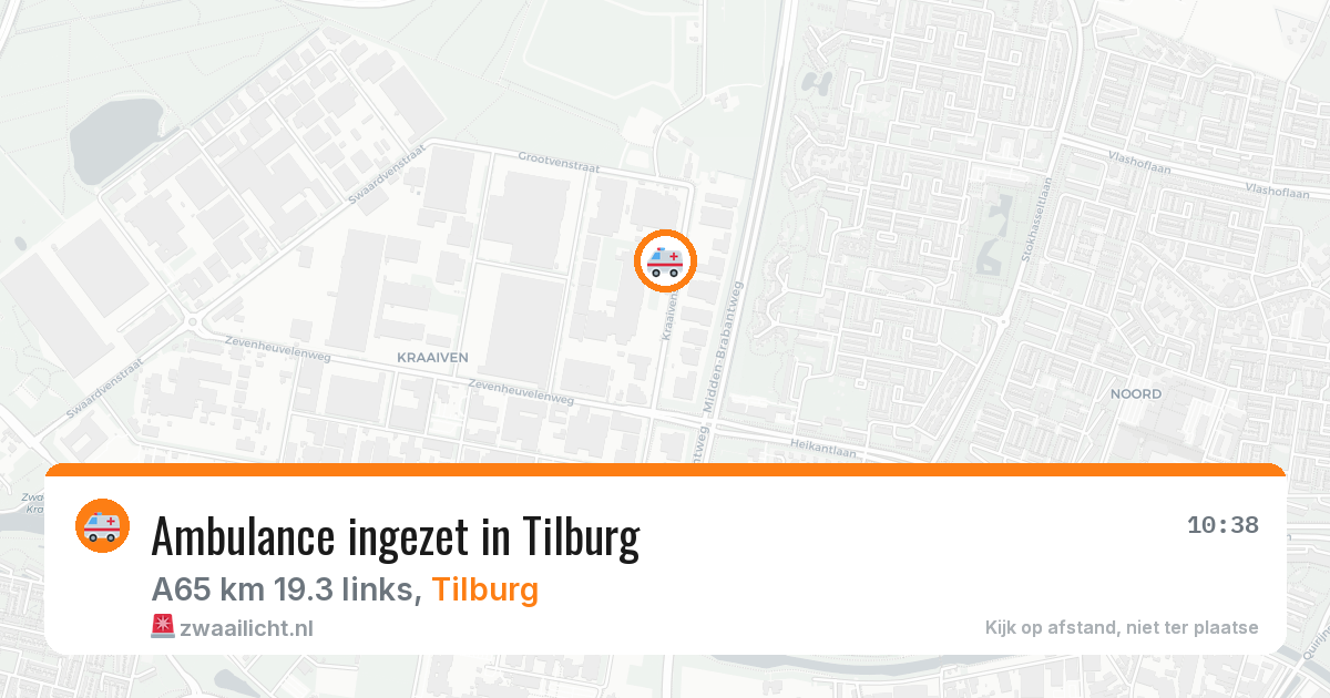 Ambulance ingezet in Tilburg — 7 mrt 2026 | 🚨 Zwaailicht.nl