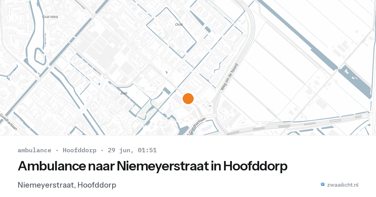 Ambulance naar Niemeyerstraat in Hoofddorp — 28 jun 2026
