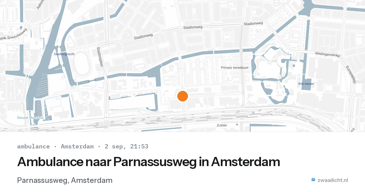 Ambulance naar Parnassusweg in Amsterdam — 2 sep 2026