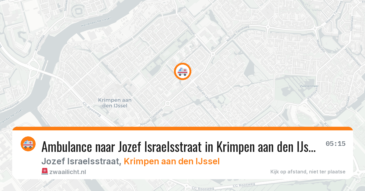 Ambulance naar Jozef Israelsstraat in Krimpen aan den IJssel — 16 jul 2026