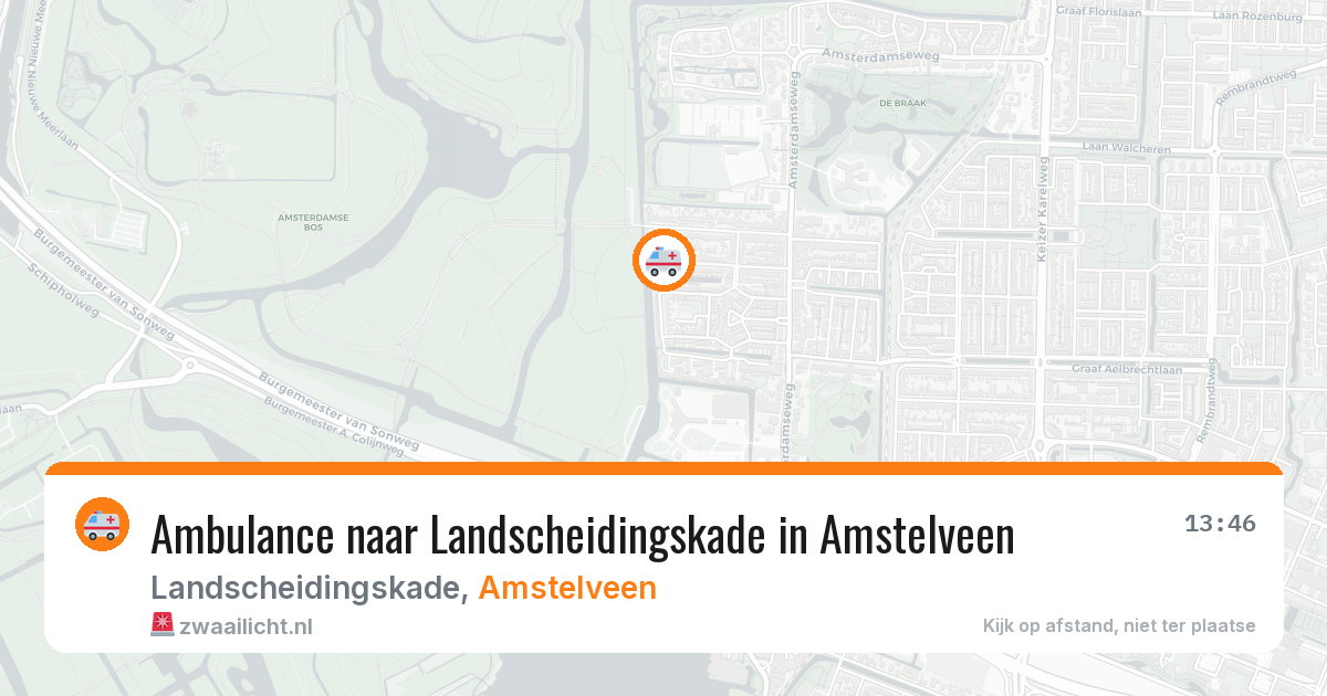 Ambulance naar Landscheidingskade in Amstelveen — 3 jun 2026
