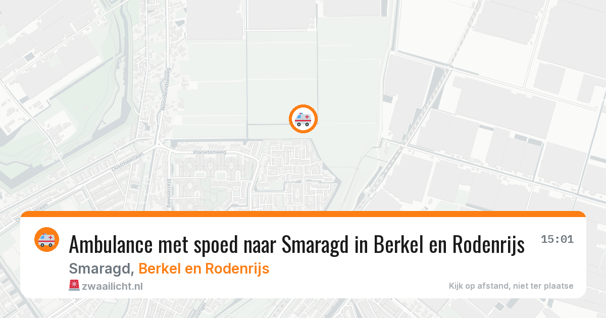 Ambulance met spoed naar Smaragd in Berkel en Rodenrijs — 9 aug 2026