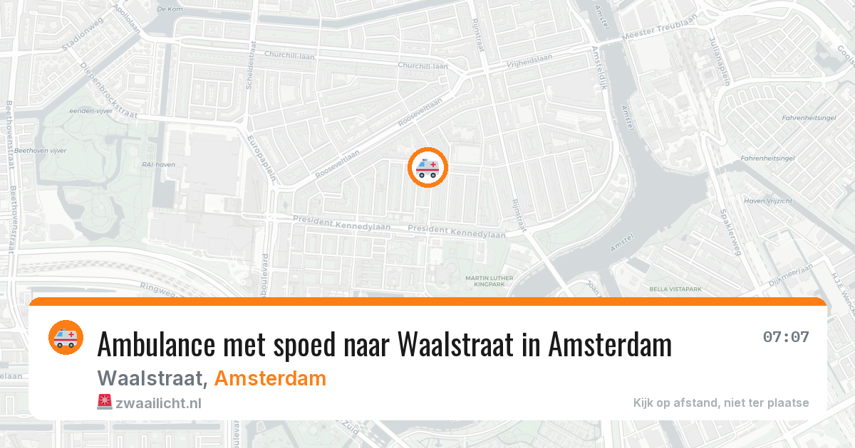 Ambulance met spoed naar Waalstraat in Amsterdam — 28 mrt 2026
