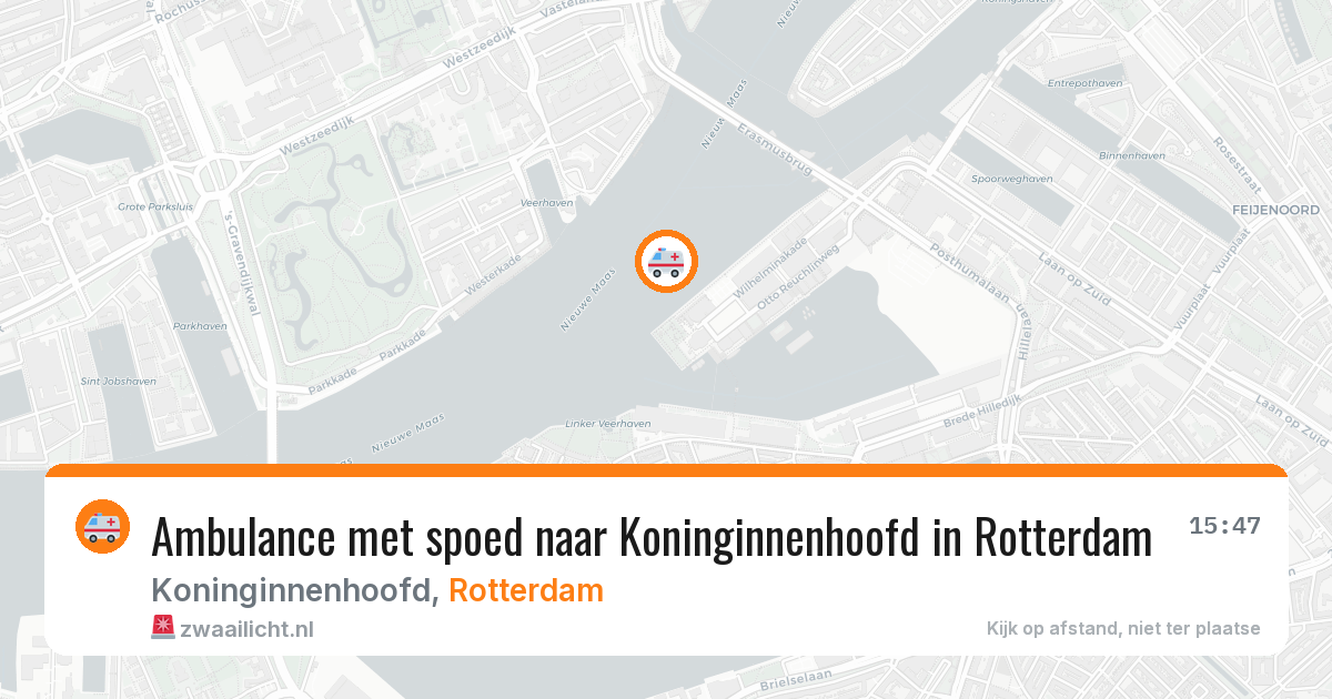 Ambulance met spoed naar Koninginnenhoofd in Rotterdam — 13 jul 2026
