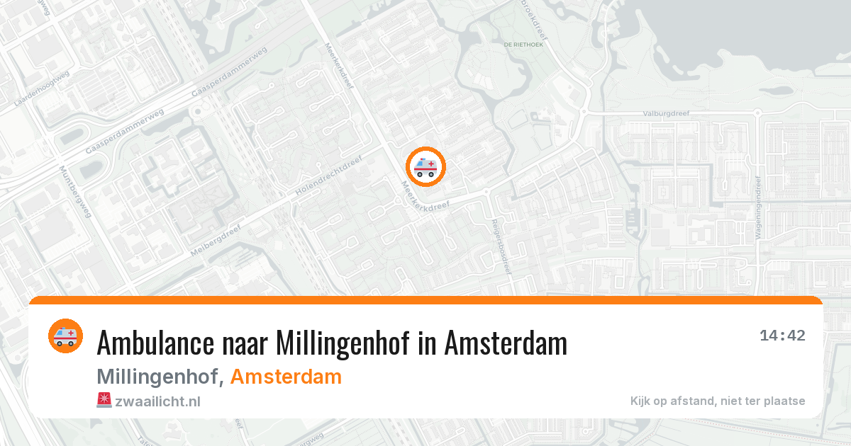 Ambulance naar Millingenhof in Amsterdam — 8 jun 2026