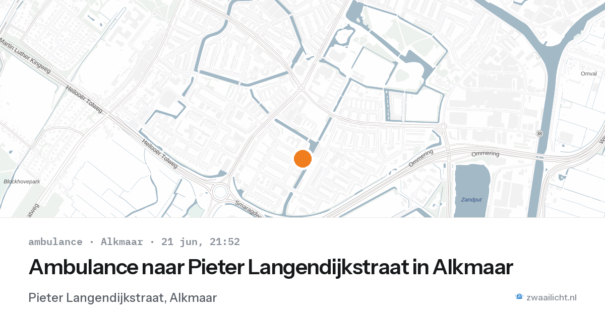Ambulance naar Pieter Langendijkstraat in Alkmaar — 21 jun 2026