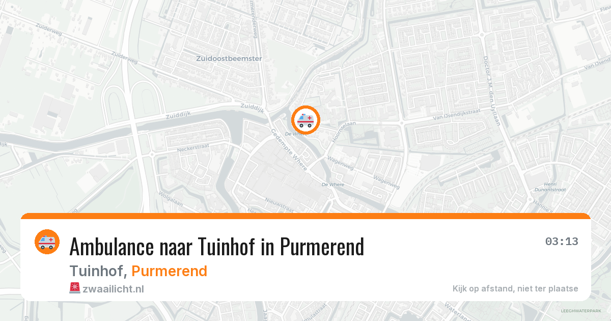 Ambulance naar Tuinhof in Purmerend — 29 apr 2026