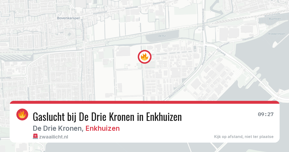 Gaslucht bij De Drie Kronen in Enkhuizen — 19 jun 2026