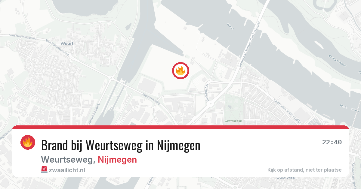 Brand bij Weurtseweg in Nijmegen — 15 jul 2026