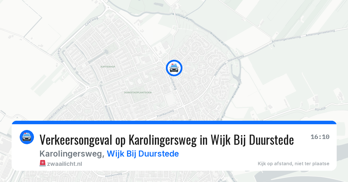 Verkeersongeval op Karolingersweg in Wijk Bij Duurstede — 19 apr 2026