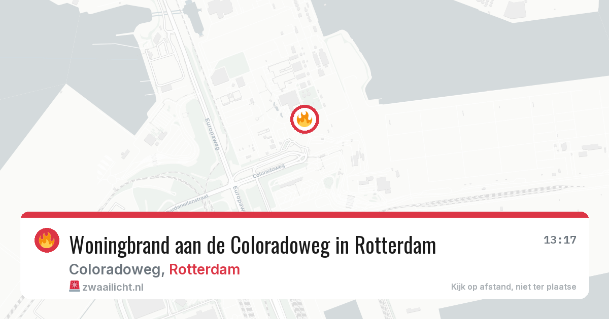 Woningbrand aan de Coloradoweg in Rotterdam — 10 aug 2026