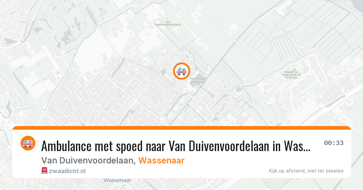Ambulance met spoed naar Van Duivenvoordelaan in Wassenaar — 31 jul 2026