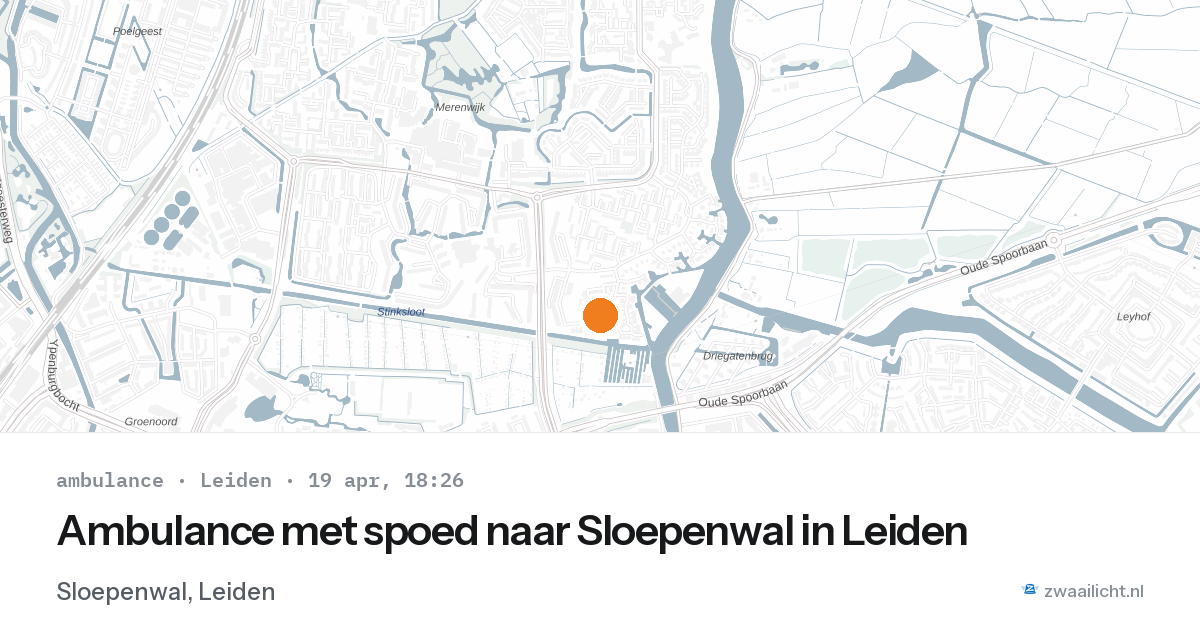 Ambulance met spoed naar Sloepenwal in Leiden — 19 apr 2026