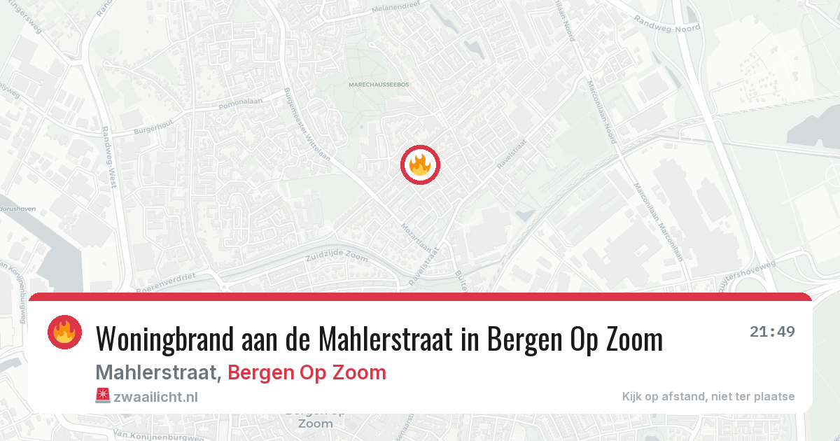Woningbrand aan de Mahlerstraat in Bergen Op Zoom — 13 mei 2026