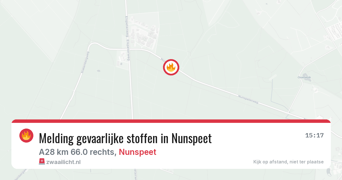 Melding gevaarlijke stoffen in Nunspeet — 31 jul 2026