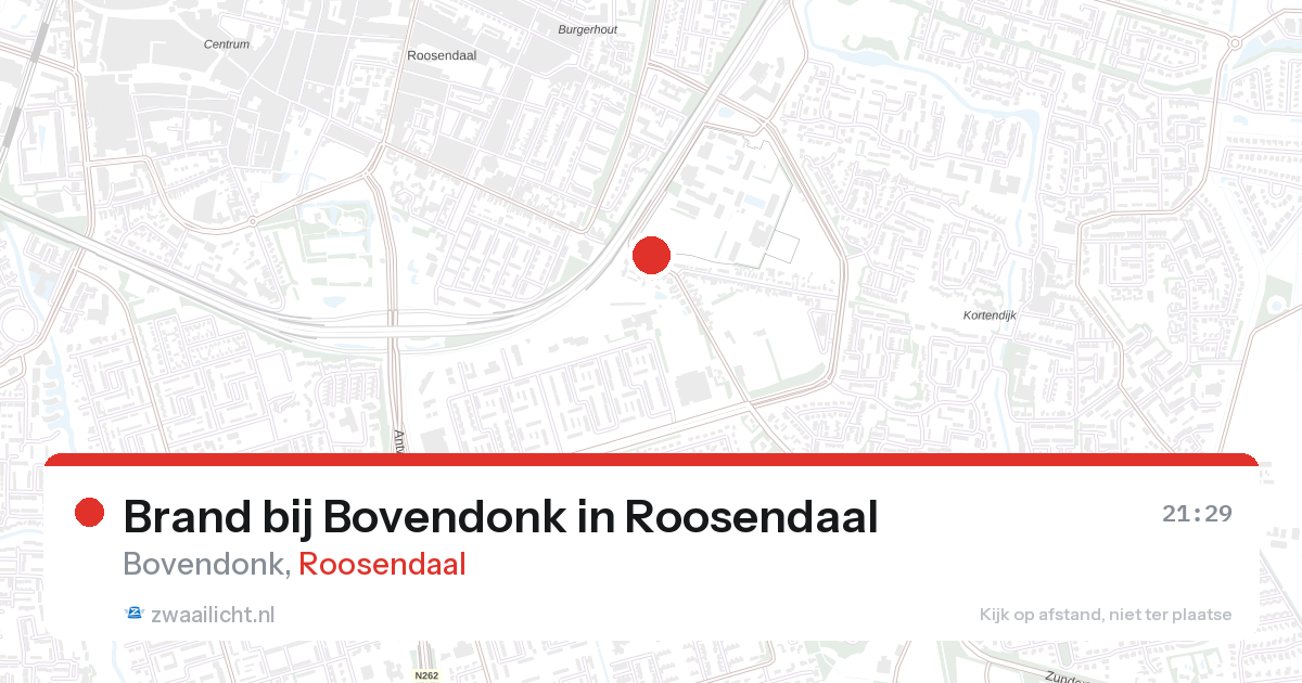Brand bij Bovendonk in Roosendaal — 15 jul 2026