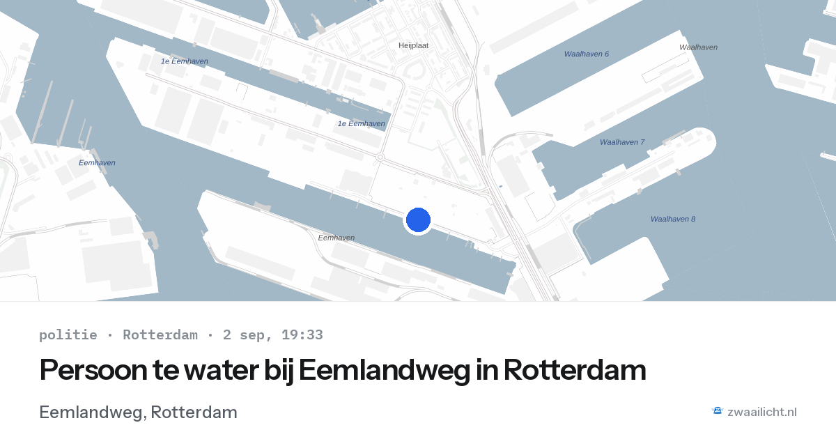 Persoon te water bij Eemlandweg in Rotterdam — 2 sep 2026