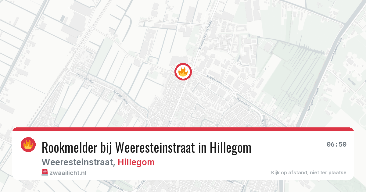 Rookmelder bij Weeresteinstraat in Hillegom — 9 jul 2026